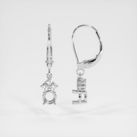 14K White Gold Accent Stones Earring Setting Image