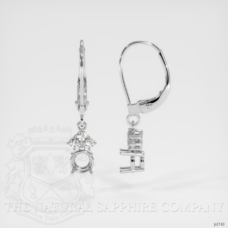 14K White Gold Accent Stones Earring Setting