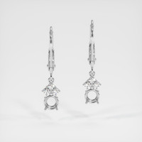 14K White Gold Accent Stones Earring Setting Image