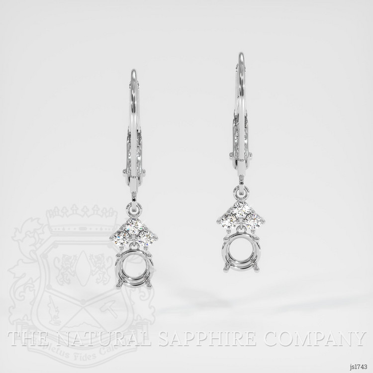 14K White Gold Accent Stones Earring Setting