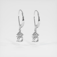 14K White Gold Accent Stones Earring Setting Image