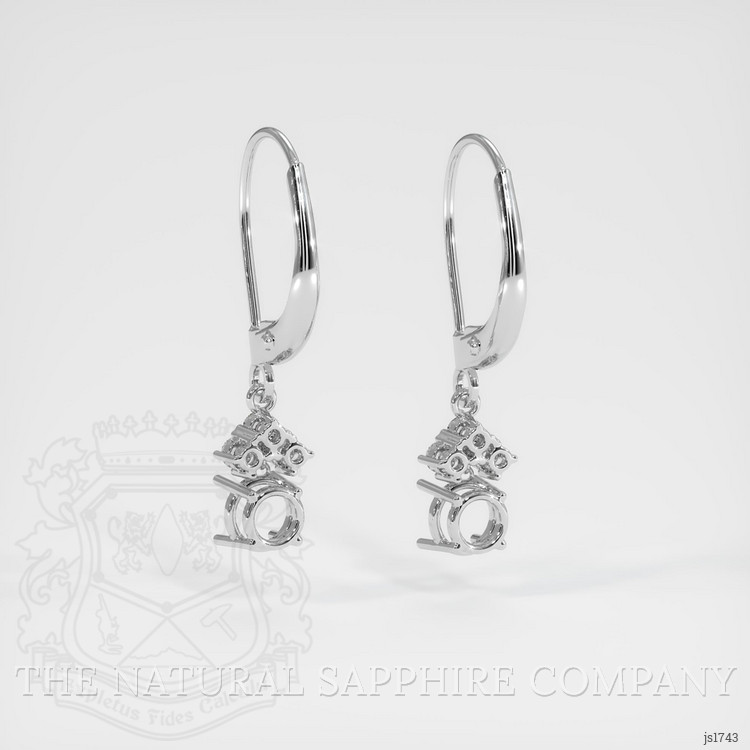 14K White Gold Accent Stones Earring Setting