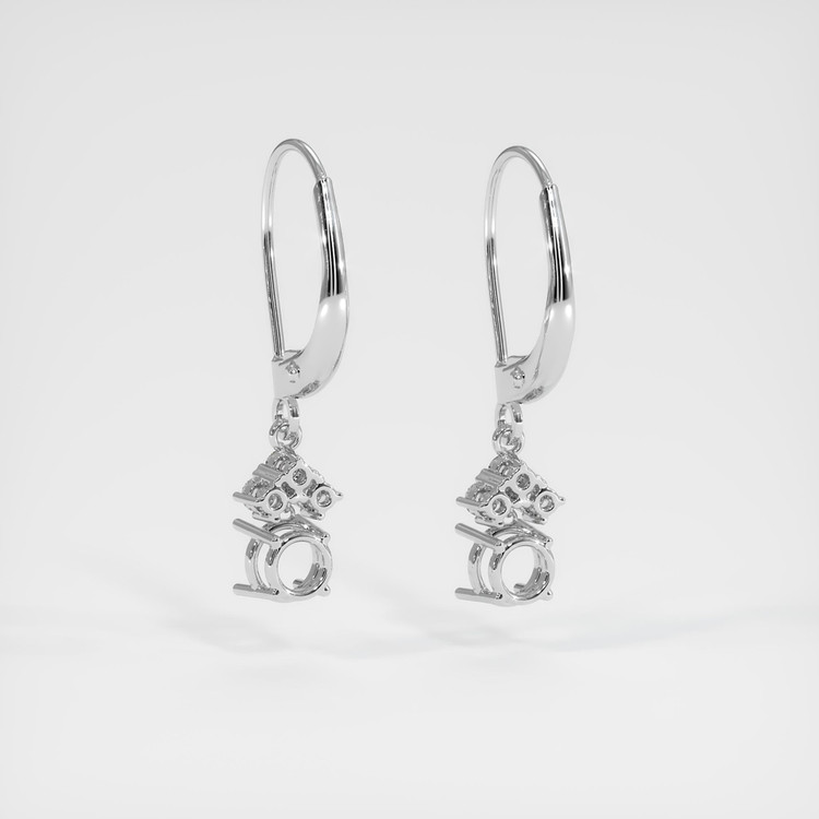 14K White Gold Accent Stones Earring Setting