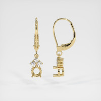 14K Yellow Gold Accent Stones Earring Setting Image