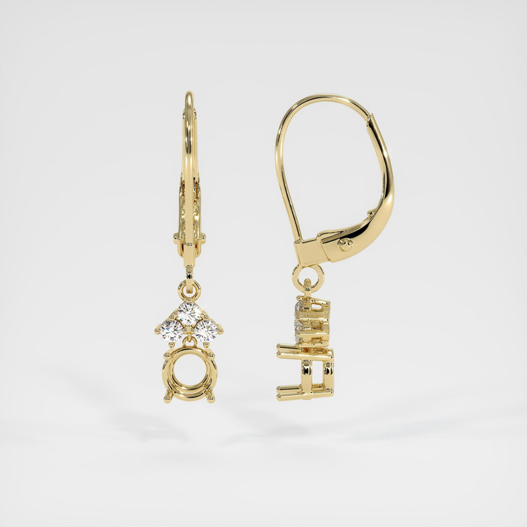 14K Yellow Gold Accent Stones Earring Setting