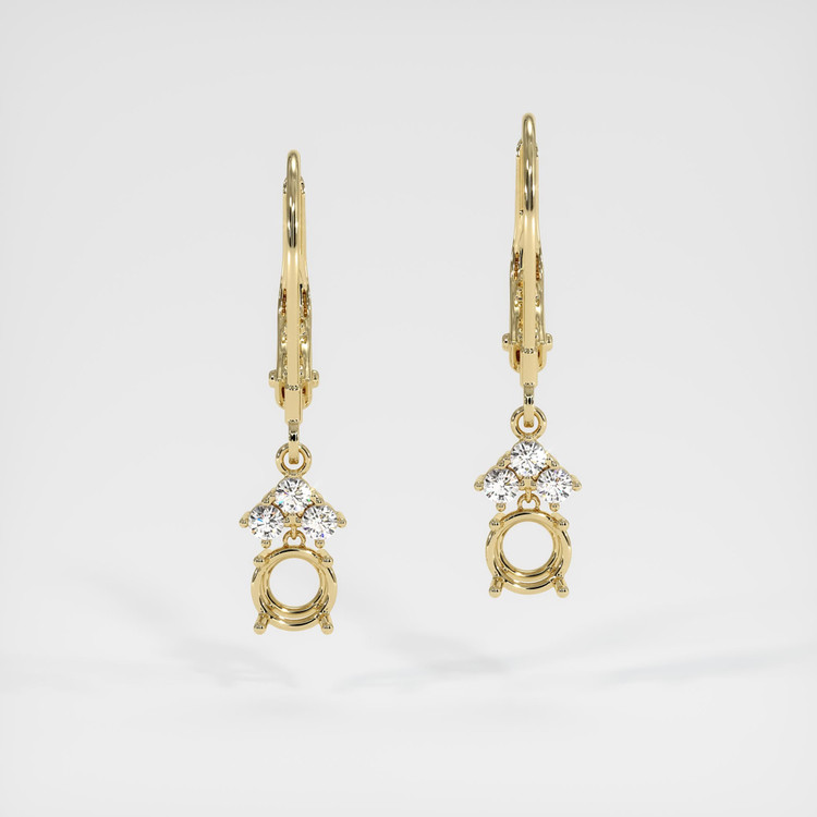 14K Yellow Gold Accent Stones Earring Setting