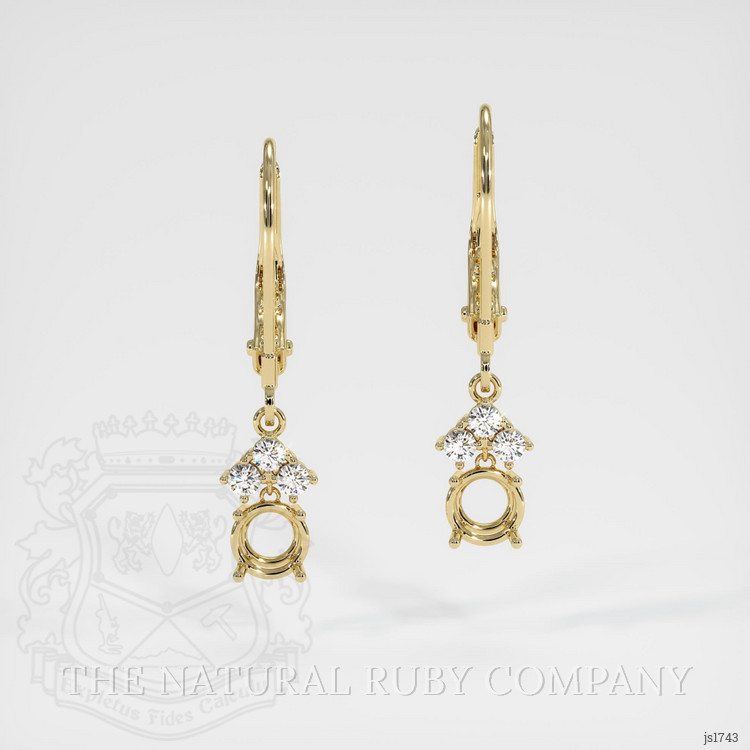 14K Yellow Gold Accent Stones Earring Setting
