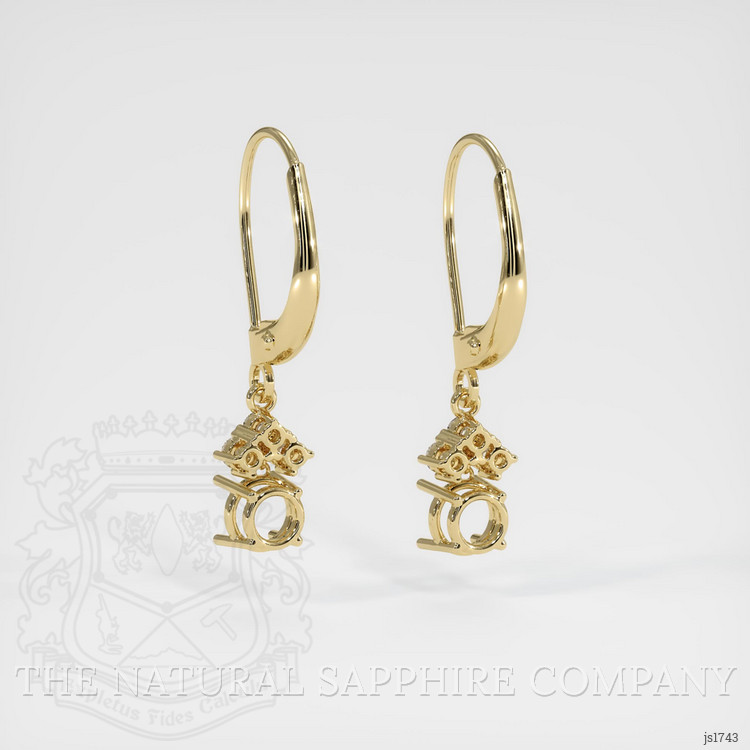 14K Yellow Gold Accent Stones Earring Setting