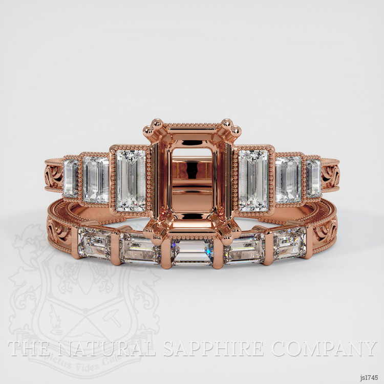 14K Rose Gold Antique Style Ring Setting