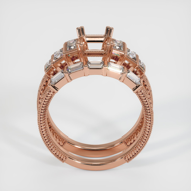 14K Rose Gold Antique Style Ring Setting