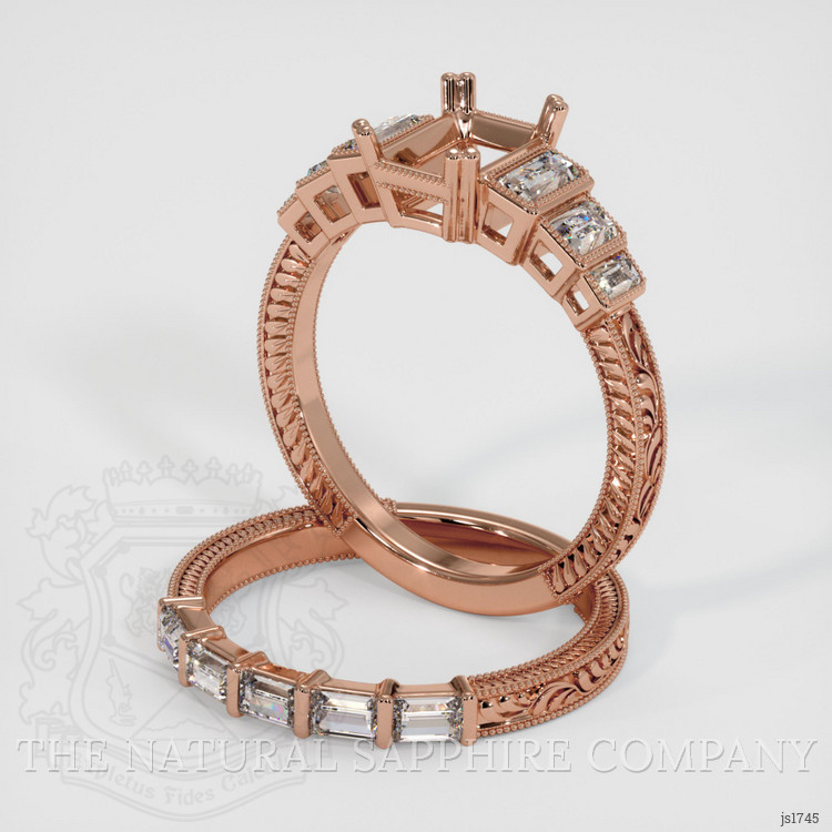 14K Rose Gold Antique Style Ring Setting