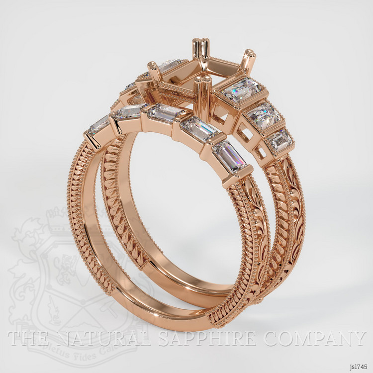 18K Rose Gold Antique Style Ring Setting