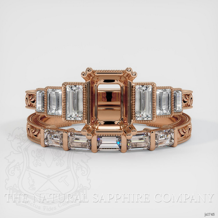 18K Rose Gold Antique Style Ring Setting