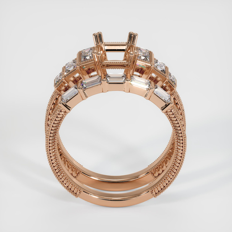 18K Rose Gold Antique Style Ring Setting