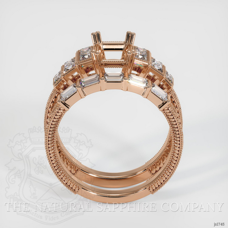 18K Rose Gold Antique Style Ring Setting