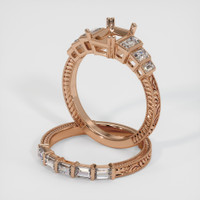 18K Rose Gold Antique Style Ring Setting Image