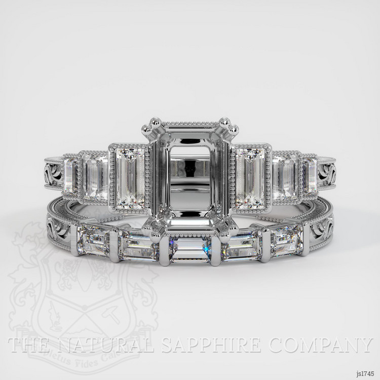 14K White Gold Antique Style Ring Setting
