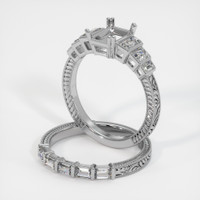 14K White Gold Antique Style Ring Setting Image