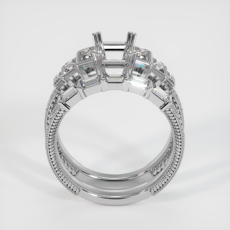 18K White Gold Antique Style Ring Setting