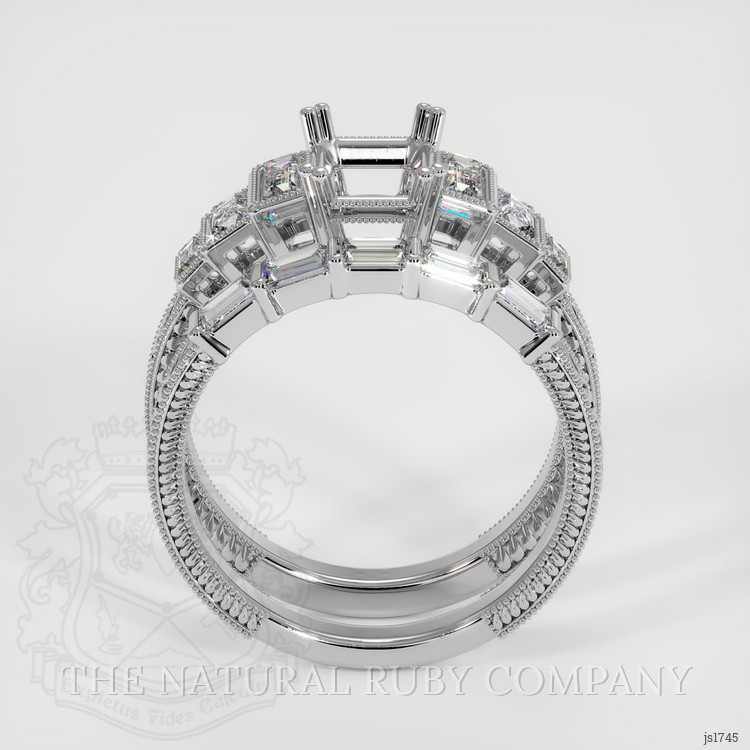 18K White Gold Antique Style Ring Setting