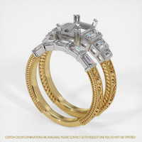 14K White & Yellow Antique Style Ring Setting Video
