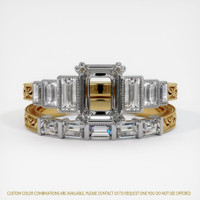 14K White & Yellow Antique Style Ring Setting Image