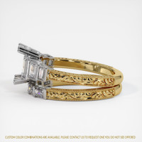 14K White & Yellow Antique Style Ring Setting Image