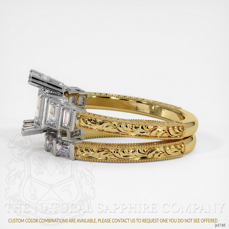 18K White & Yellow Antique Style Ring Setting