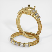 10K Yellow Gold Antique Style Ring Setting Image