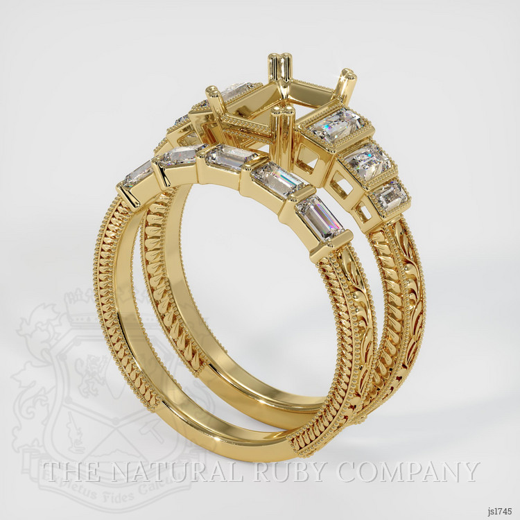 14K Yellow Gold Antique Style Ring Setting