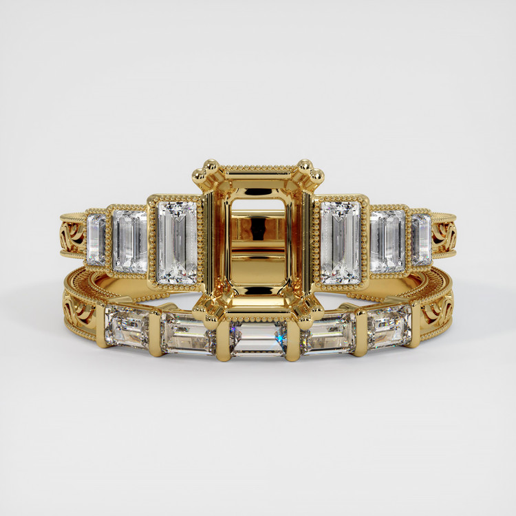 14K Yellow Gold Antique Style Ring Setting