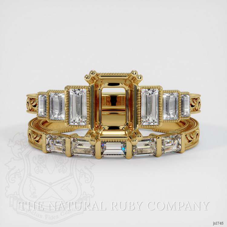 14K Yellow Gold Antique Style Ring Setting