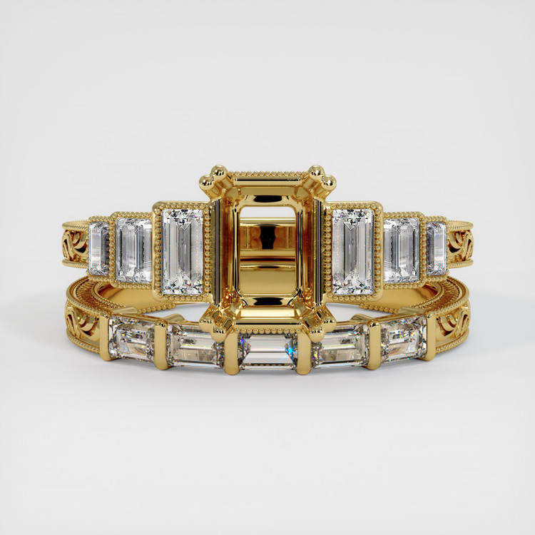 18K Yellow Gold Antique Style Ring Setting