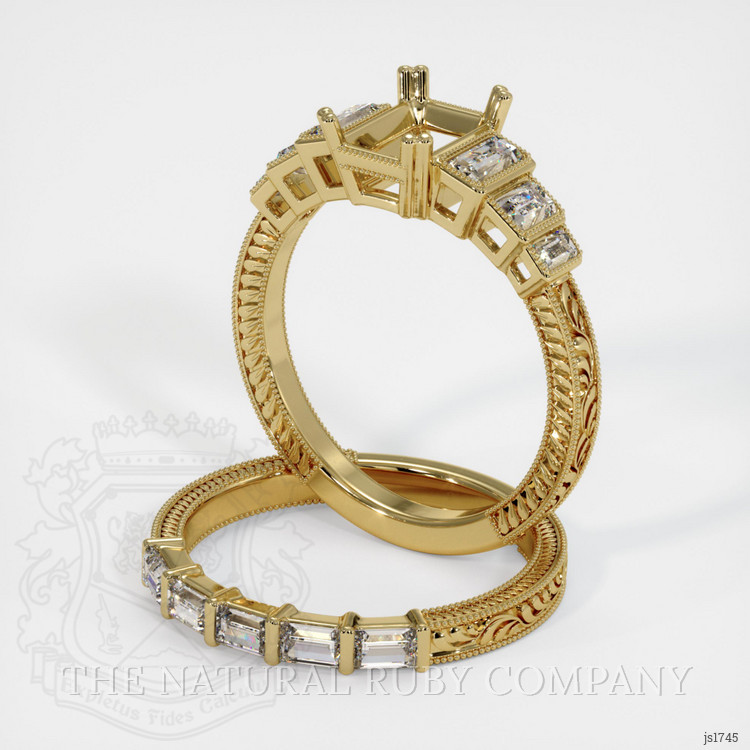 18K Yellow Gold Antique Style Ring Setting