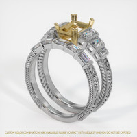 14K Yellow & White Antique Style Ring Setting Video