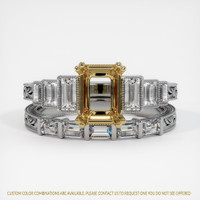 14K Yellow & White Antique Style Ring Setting Image