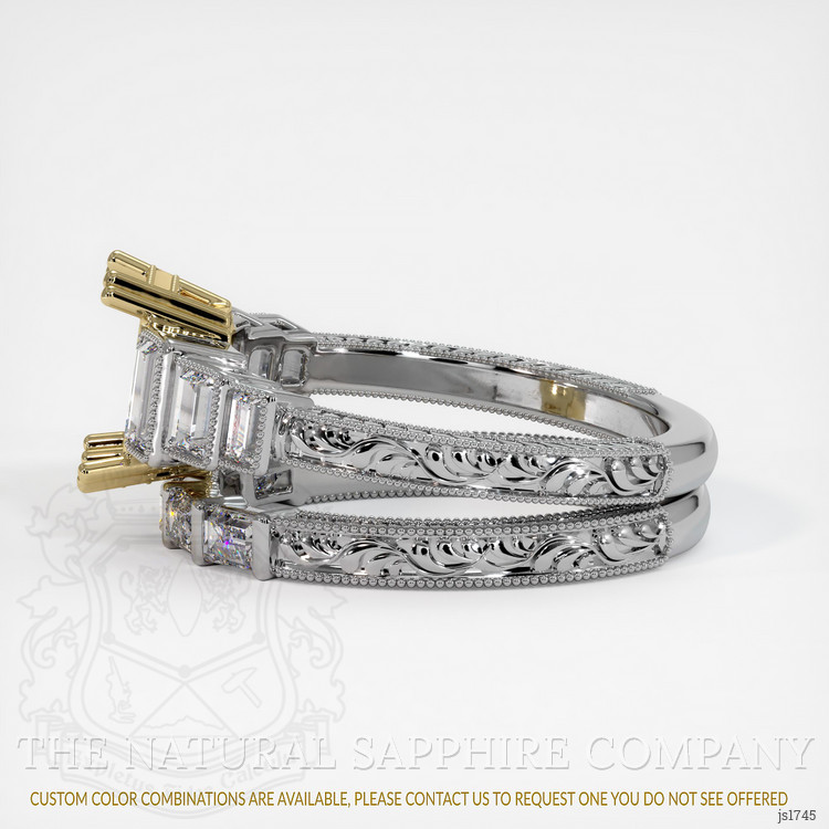 14K Yellow & White Antique Style Ring Setting