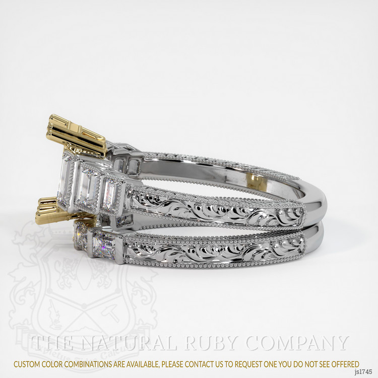 14K Yellow & White Antique Style Ring Setting