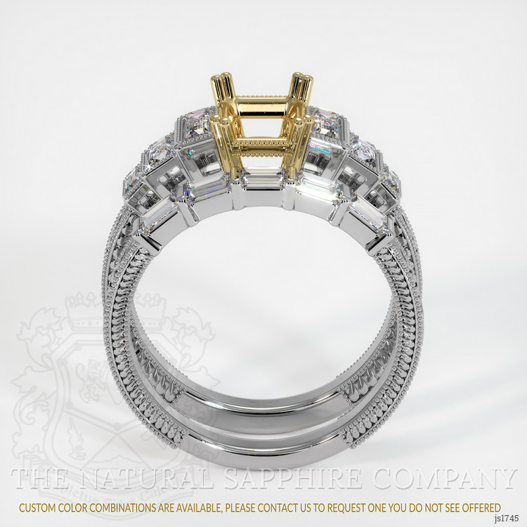 14K Yellow & White Antique Style Ring Setting