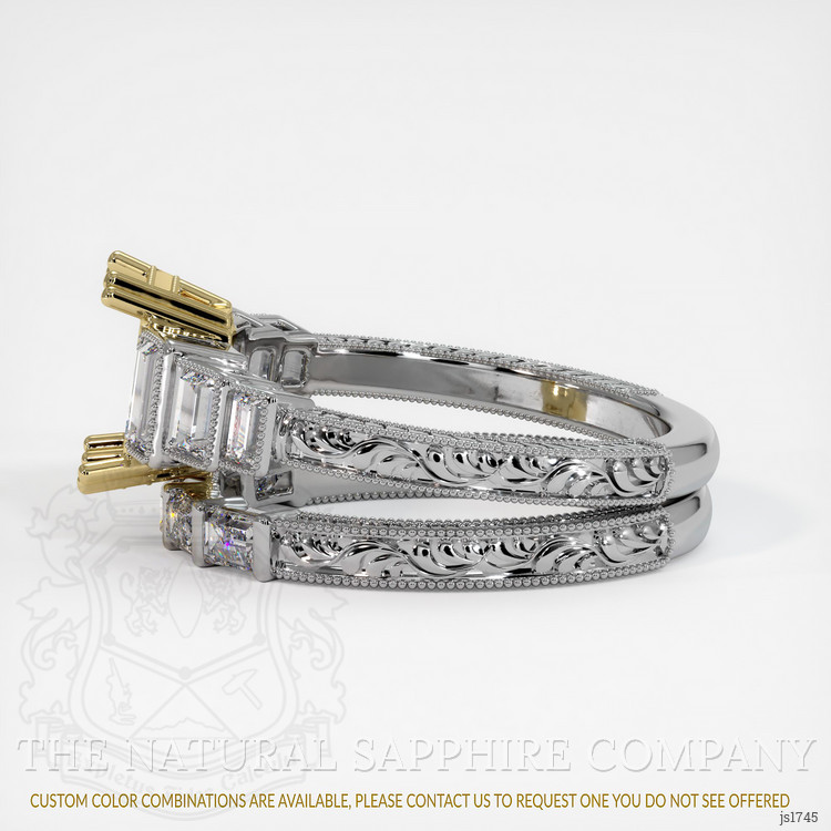 18K Yellow & White Antique Style Ring Setting