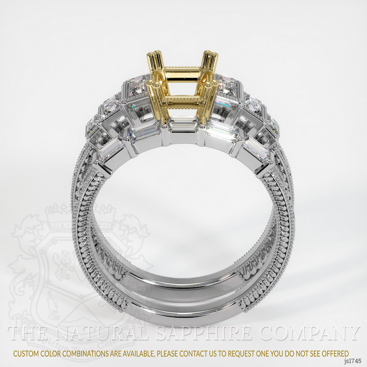 18K Yellow & White Antique Style Ring Setting