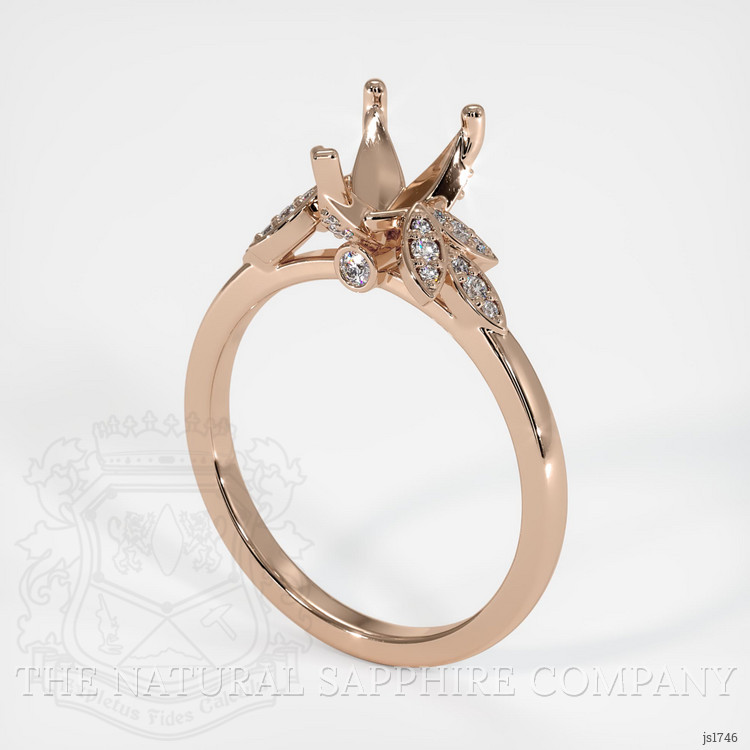 14K Rose Gold Pave Ring Setting