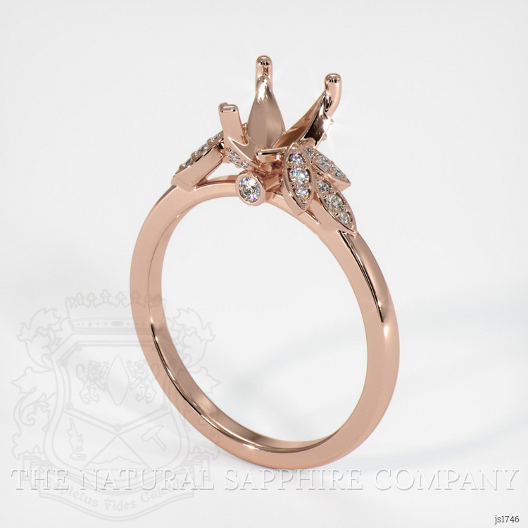 14K Rose Gold Pave Ring Setting
