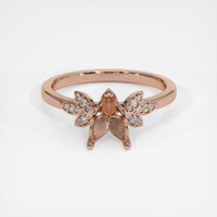 14K Rose Gold Pave Ring Setting Image