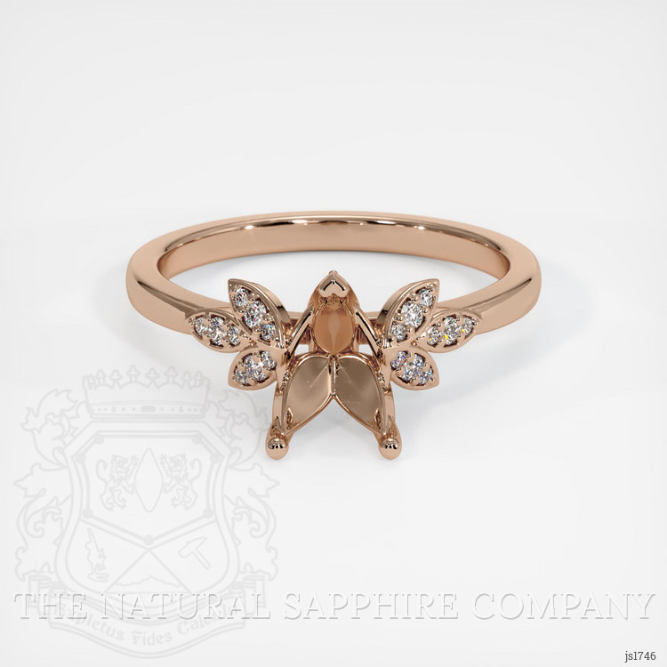 14K Rose Gold Pave Ring Setting