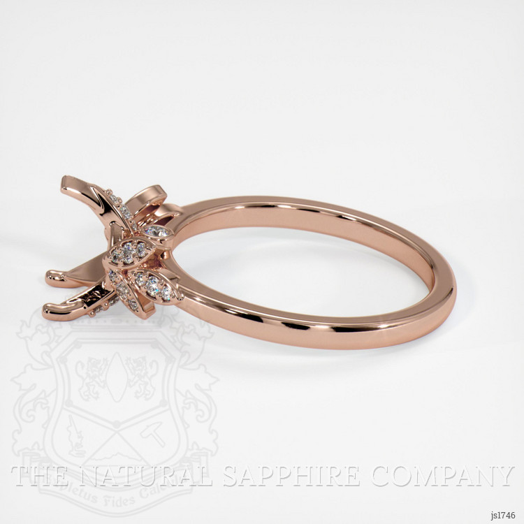 14K Rose Gold Pave Ring Setting