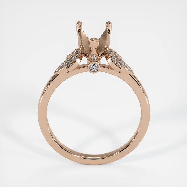 14K Rose Gold Pave Ring Setting