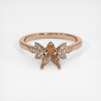 18K Rose Gold Pave Ring Setting Image