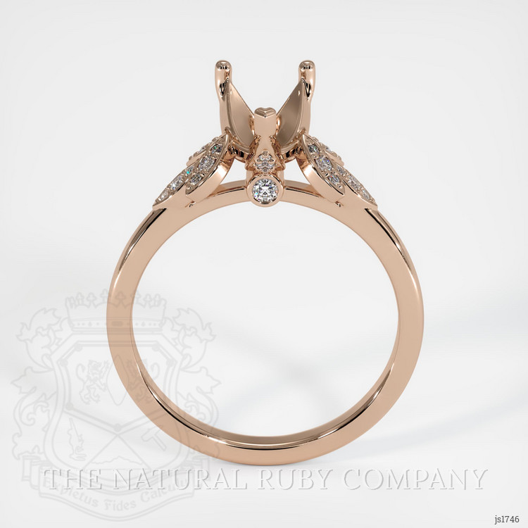 18K Rose Gold Pave Ring Setting