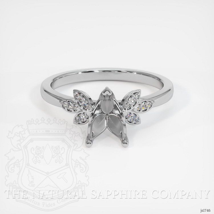 14K White Gold Pave Ring Setting